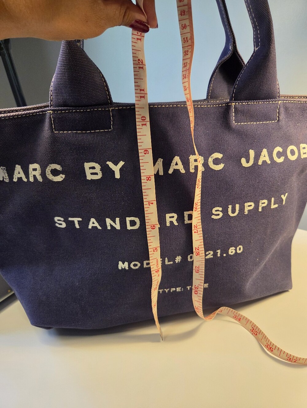 Marc by Marc Jacobs Navy Canvas Logo Tote - Picture 5 of 12